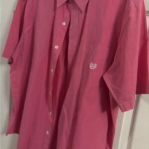 Men's Pink Short Sleeve Shirt xl